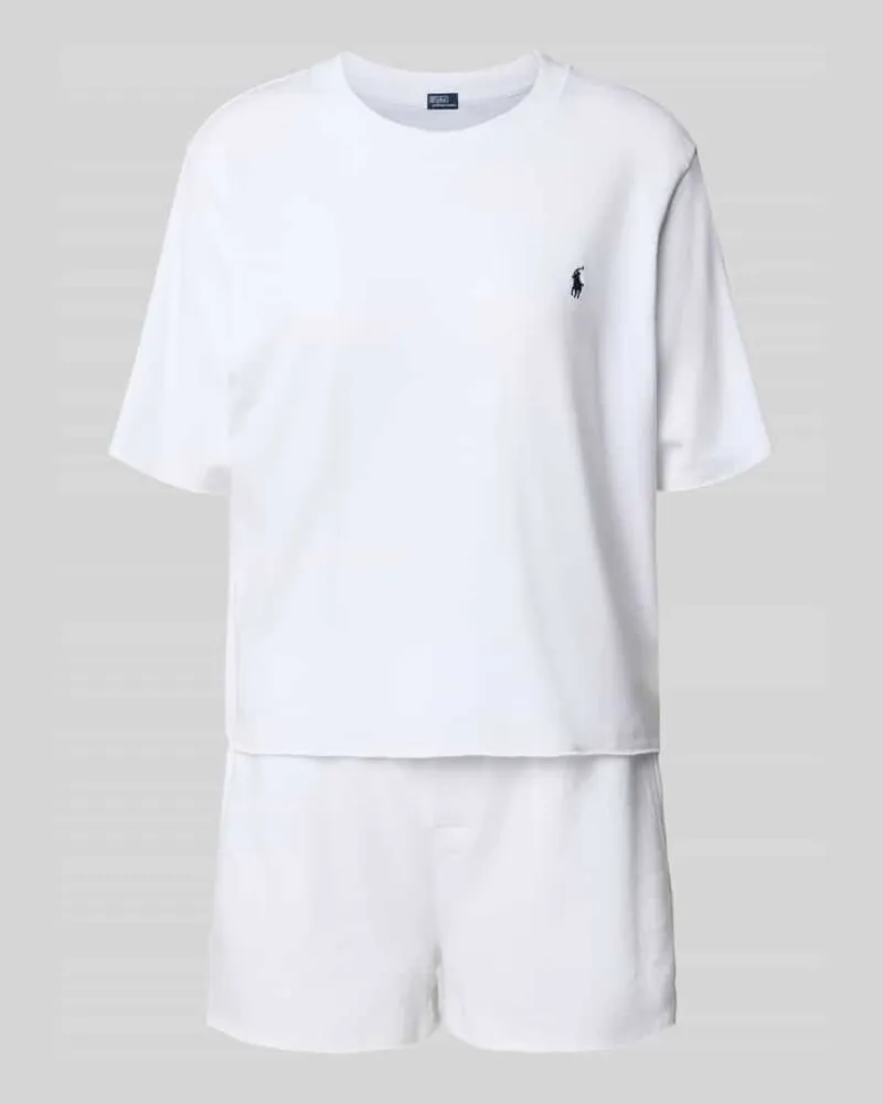 Ralph Lauren Pyjama mit Logo-Stitching und elastischem Logo-Bund Offwhite