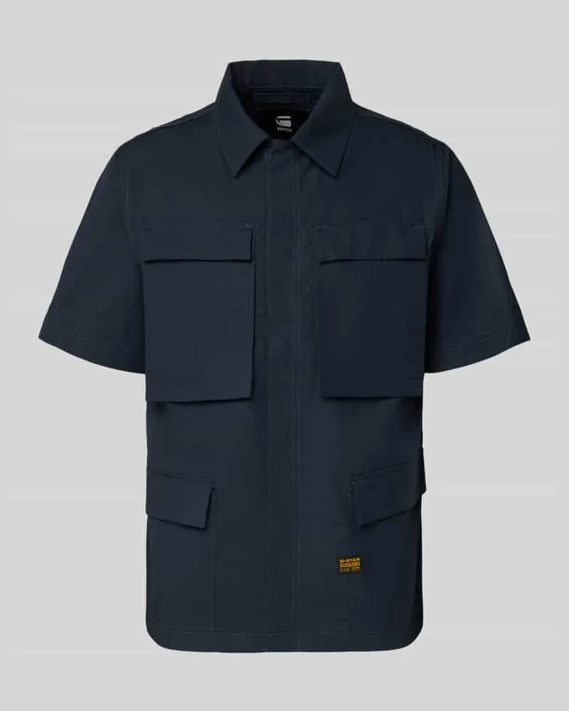 G-STAR RAW Freizeithemd mit Kentkragen Marine