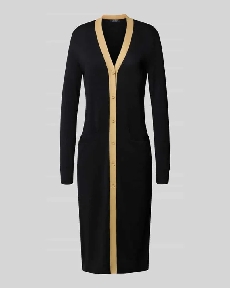Ralph Lauren Strickmantel mit V-Ausschnitt Black