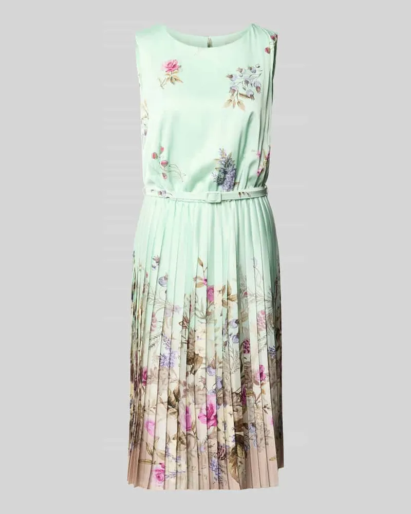 Rinascimento Knielanges Cocktailkleid mit Plisseefalten Mint