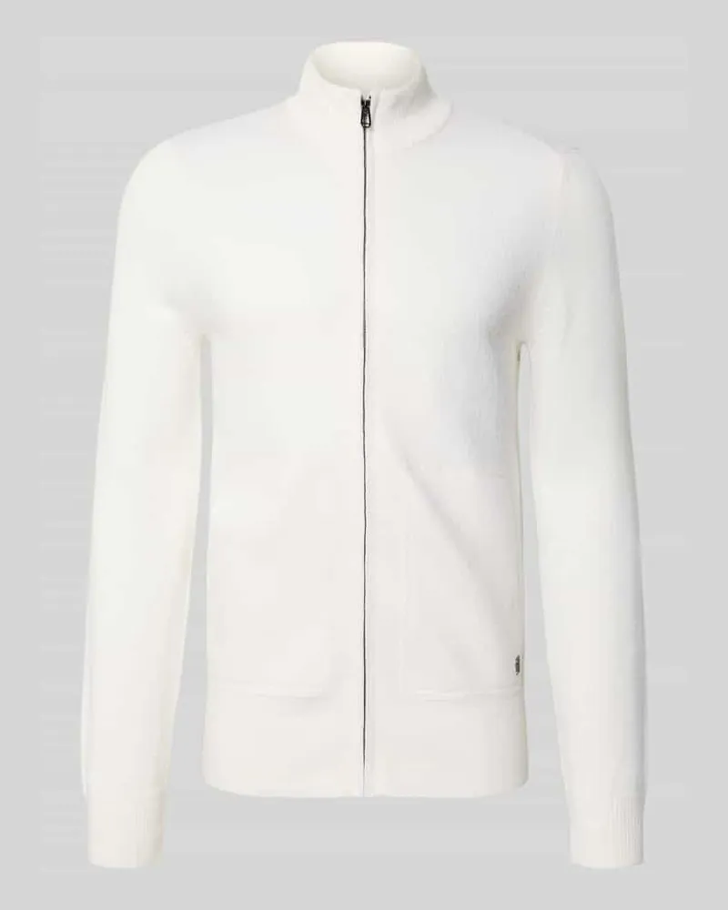 JOOP! Strickjacke mit Label-Detail Modell 'Widor Beige