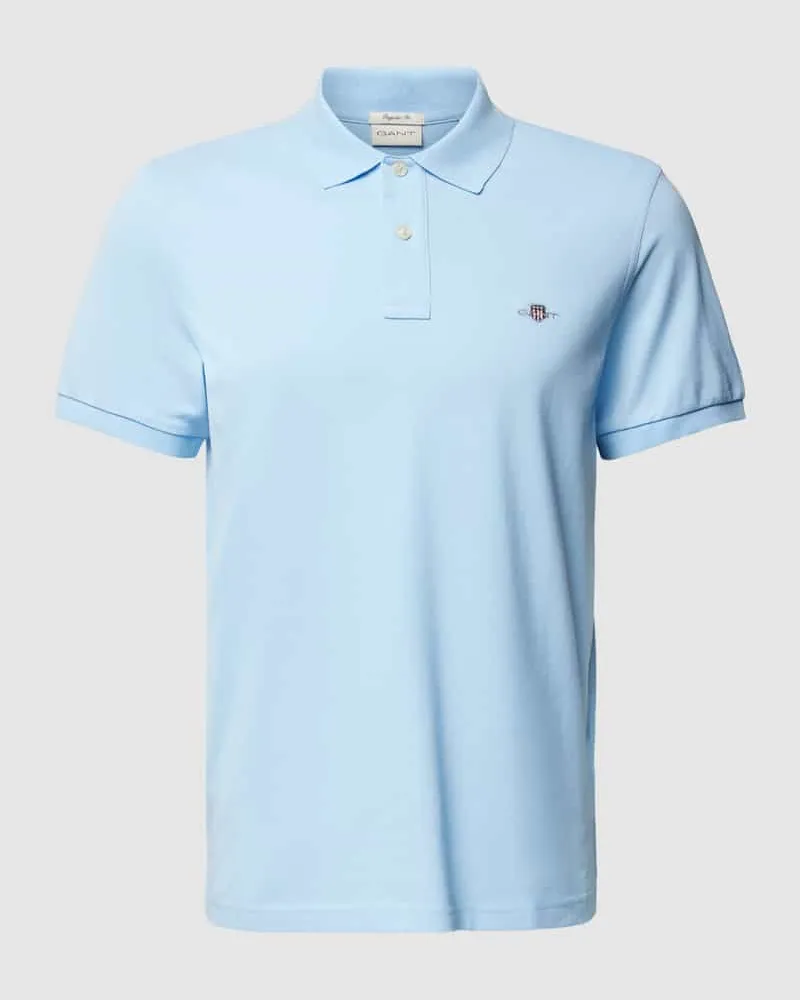 Gant Poloshirt mit Label-Stitching Modell 'SHIELD Hellblau