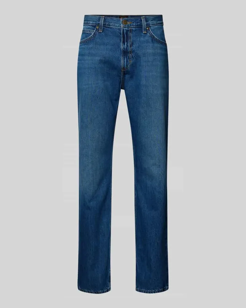 Lee Straight Fit Jeans im 5-Pocket-Design Modell 'WEST Jeansblau
