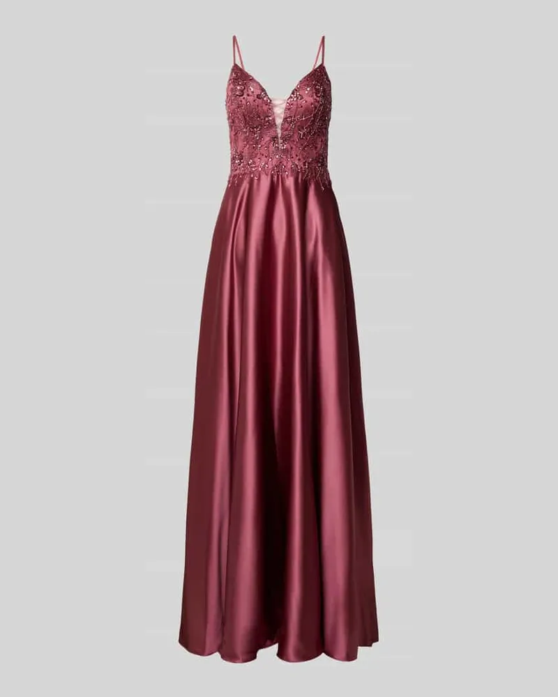 LUXUAR Abendkleid mit Herz-Ausschnitt Rot