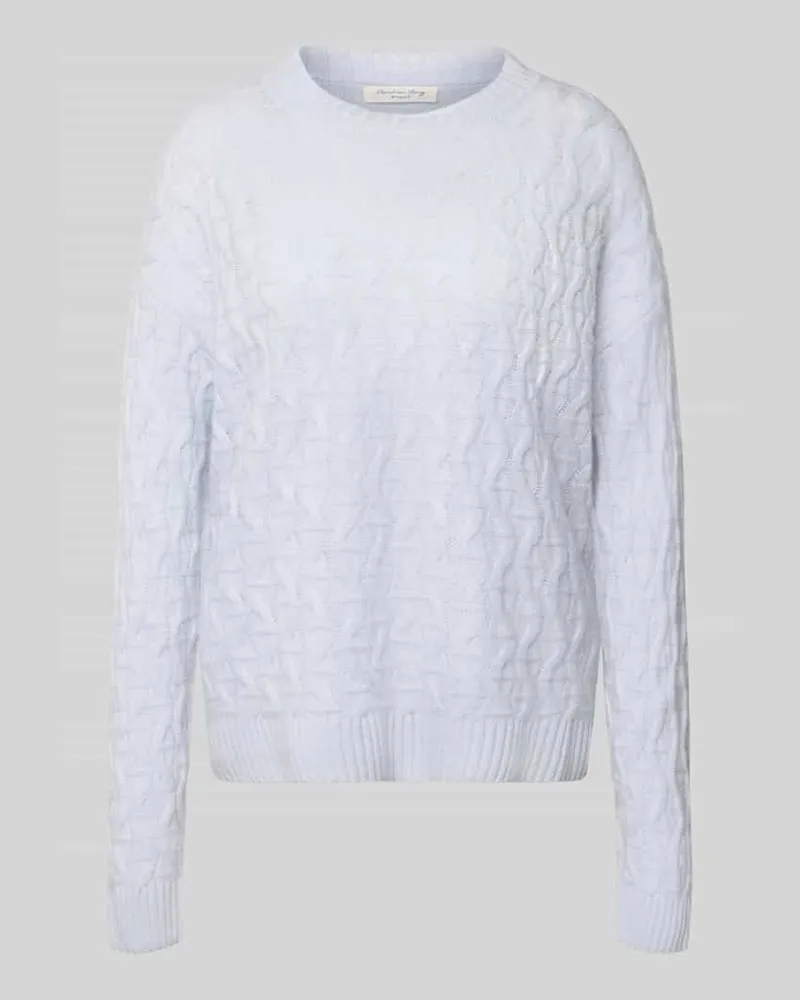 Christian Berg Strickpullover aus Kaschmir mit Rundhalsausschnitt Hellblau