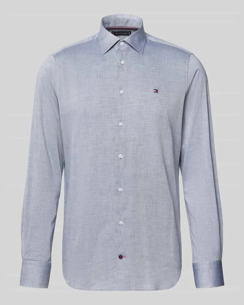 Tommy Hilfiger Regular Fit Businesshemd aus reiner Baumwolle Marine