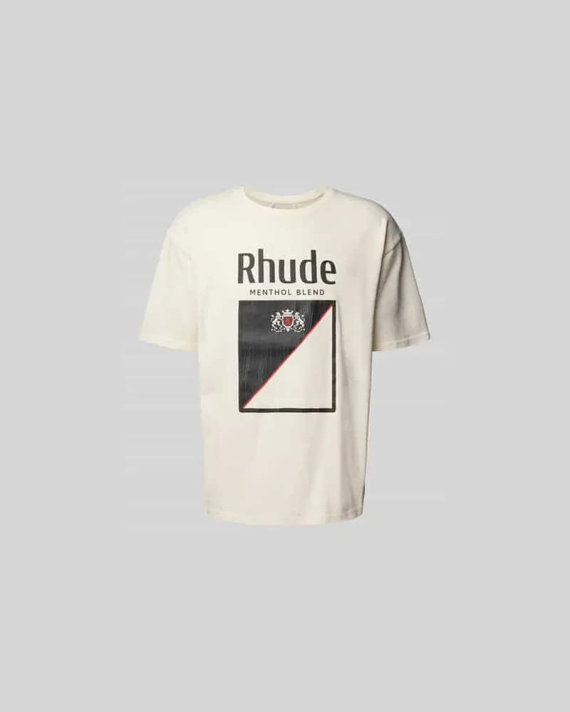 RHUDE Relaxed Fit T-Shirt aus reiner Baumwolle Offwhite
