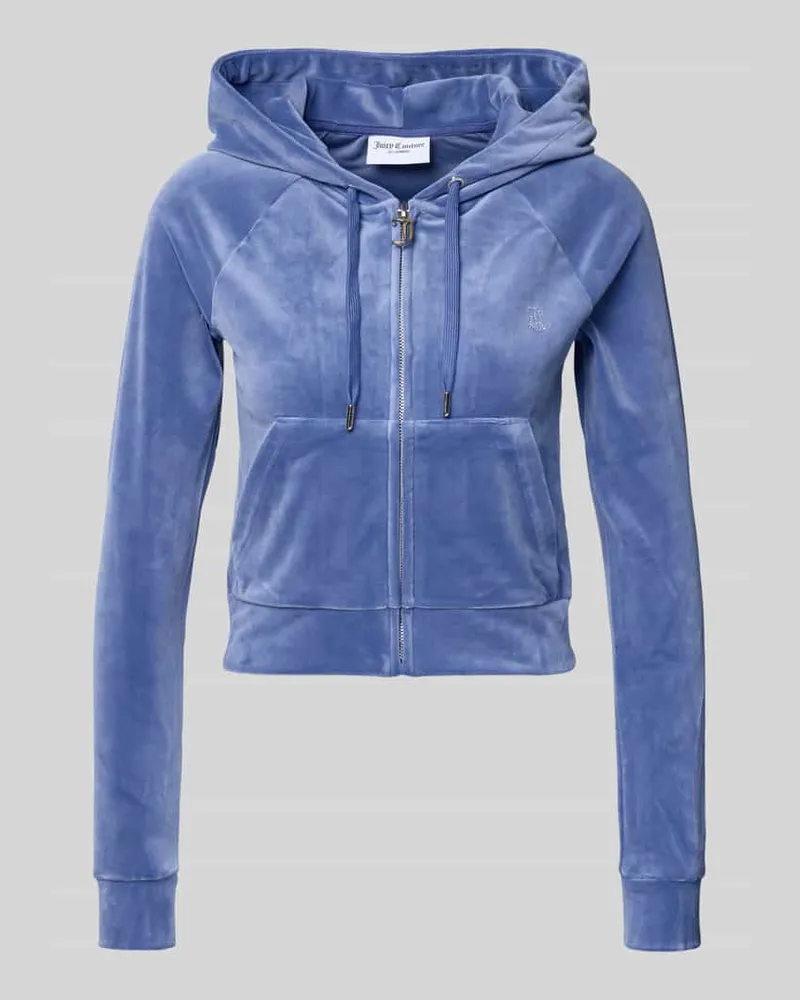 Juicy Couture Sweatjacke mit Kapuze Modell 'MADISON Rauchblau