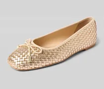 Ballerinas aus Leder mit Schleifendetail