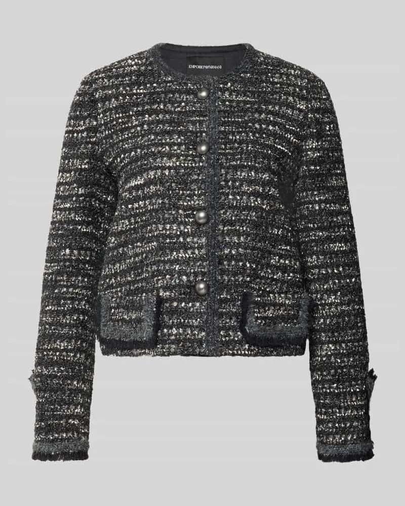 Emporio Armani Blazer mit Effektgarn Dunkelgrau