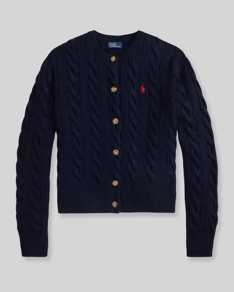 Ralph Lauren Regular Fit Strickjacke aus Wolle mit Kaschmir-Anteil Marine