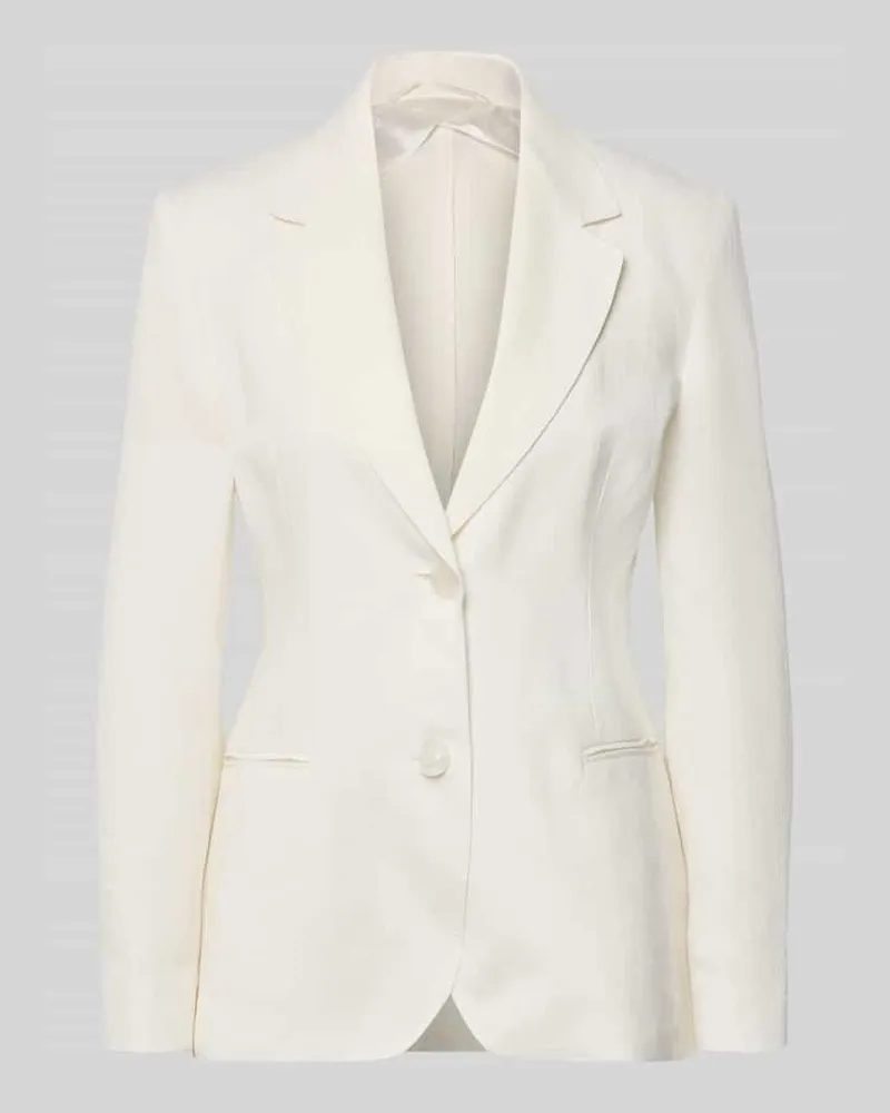 Max Mara Regular Fit Longblazer aus reinem Leinen Modell 'BELLO Offwhite