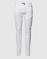 Replay Slim Fit Jeans mit Knopfverschluss Modell 'WILLBI Weiss