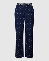 Ralph Lauren Pyjama-Hose mit Allover-Logo Modell 'LOGO Dunkelblau