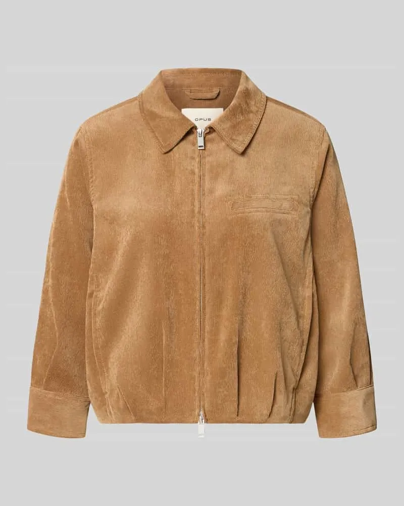 OPUS Regular Fit Blouson mit Ballonsaum Modell 'Hamona Mittelbraun