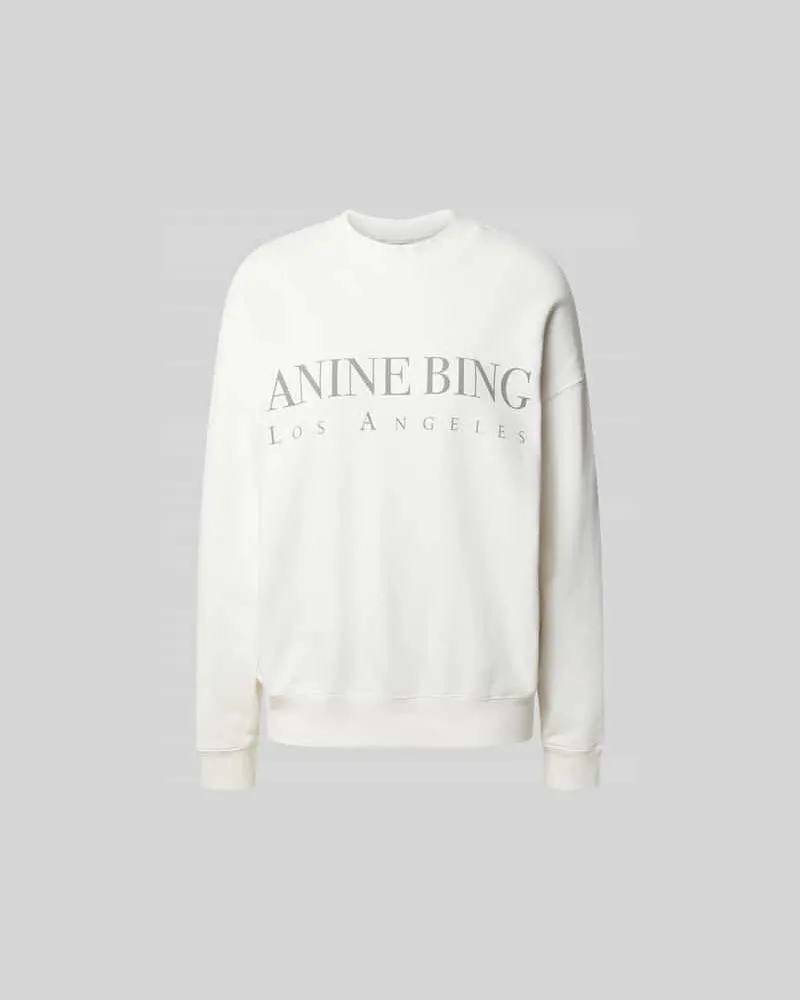 Anine Bing Regular Sweatshirt mit Logo-Print Ecru