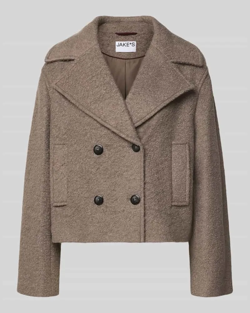 JAKE*S Regular Fit Kurzmantel mit Woll-Anteil Mittelgrau