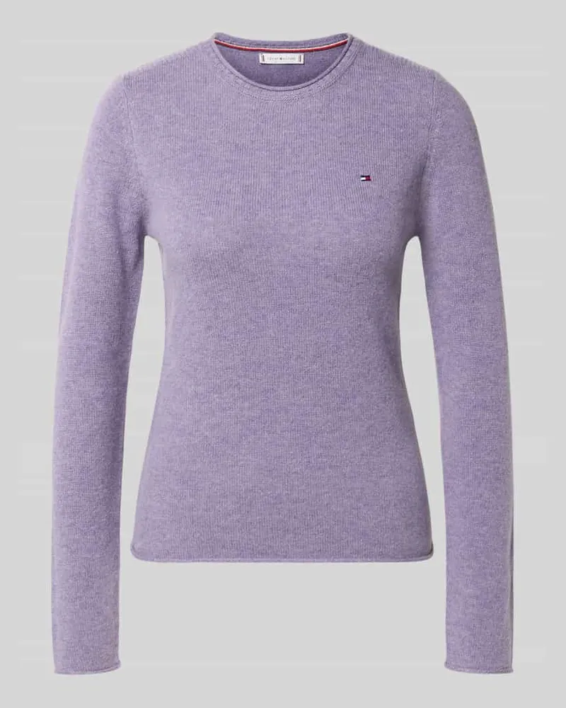 Tommy Hilfiger Slim Fit Strickpullover aus reiner Wolle Flieder