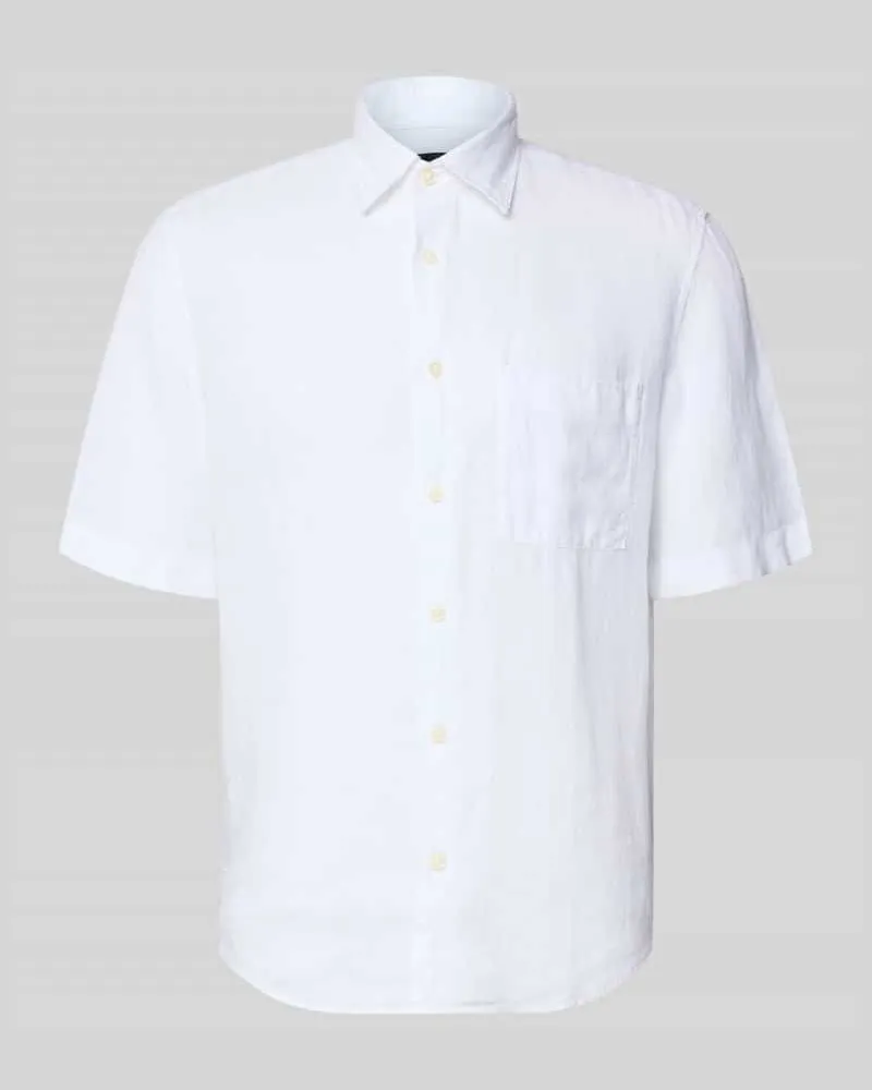 Marc O'Polo Regular Fit Freizeithemd aus reinem Leinen Weiss