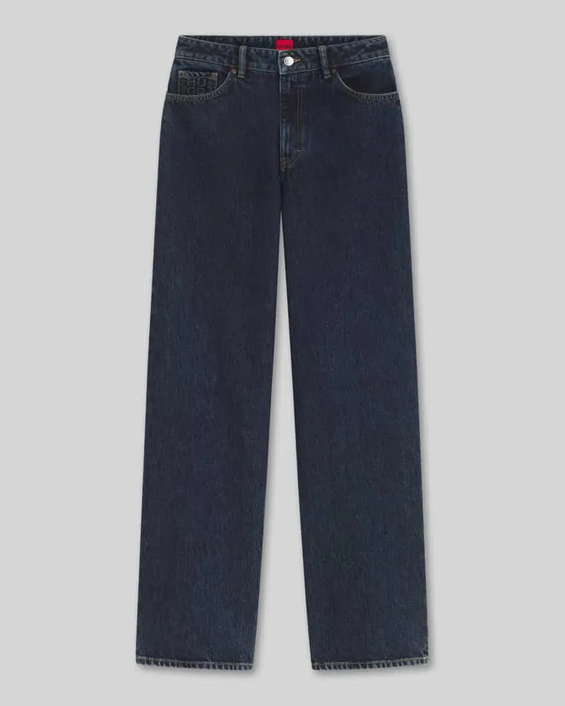 HUGO BOSS Wide & Loose Fit Jeans aus reiner Baumwolle Modell '937_14 Dunkelblau