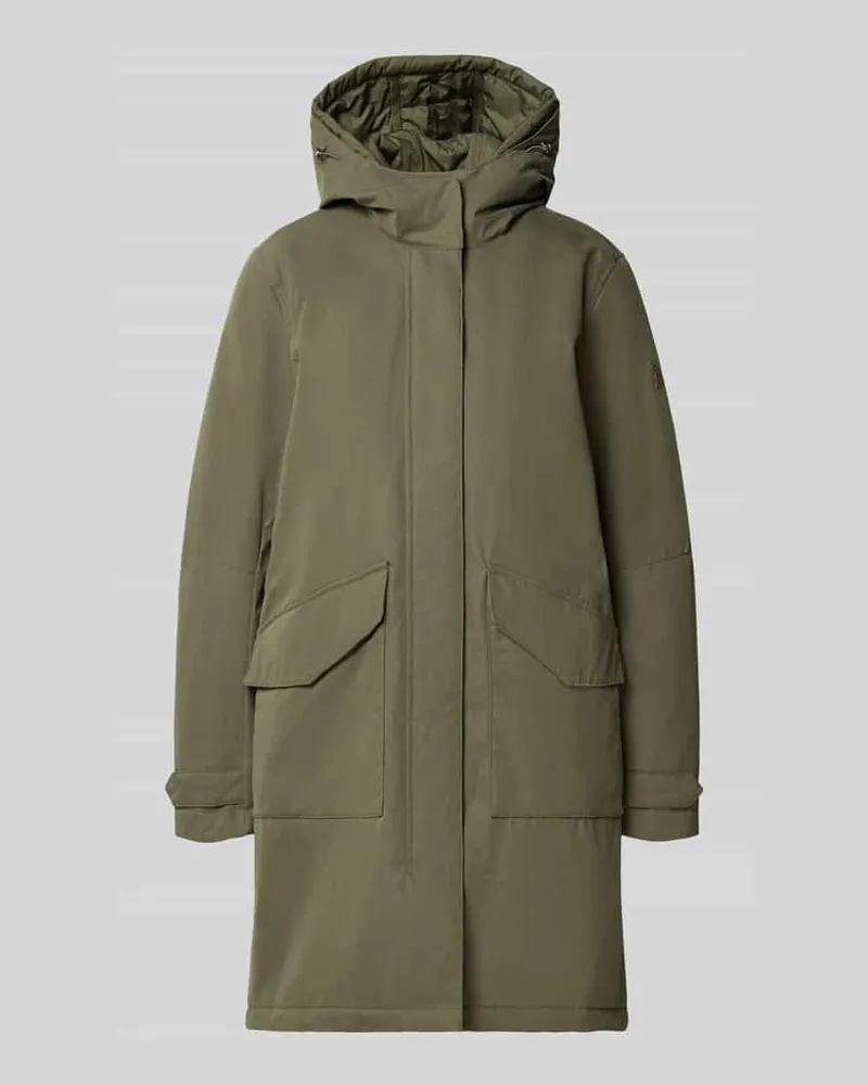 Camel Active Parka mit Kapuze und Pattentaschen Oliv