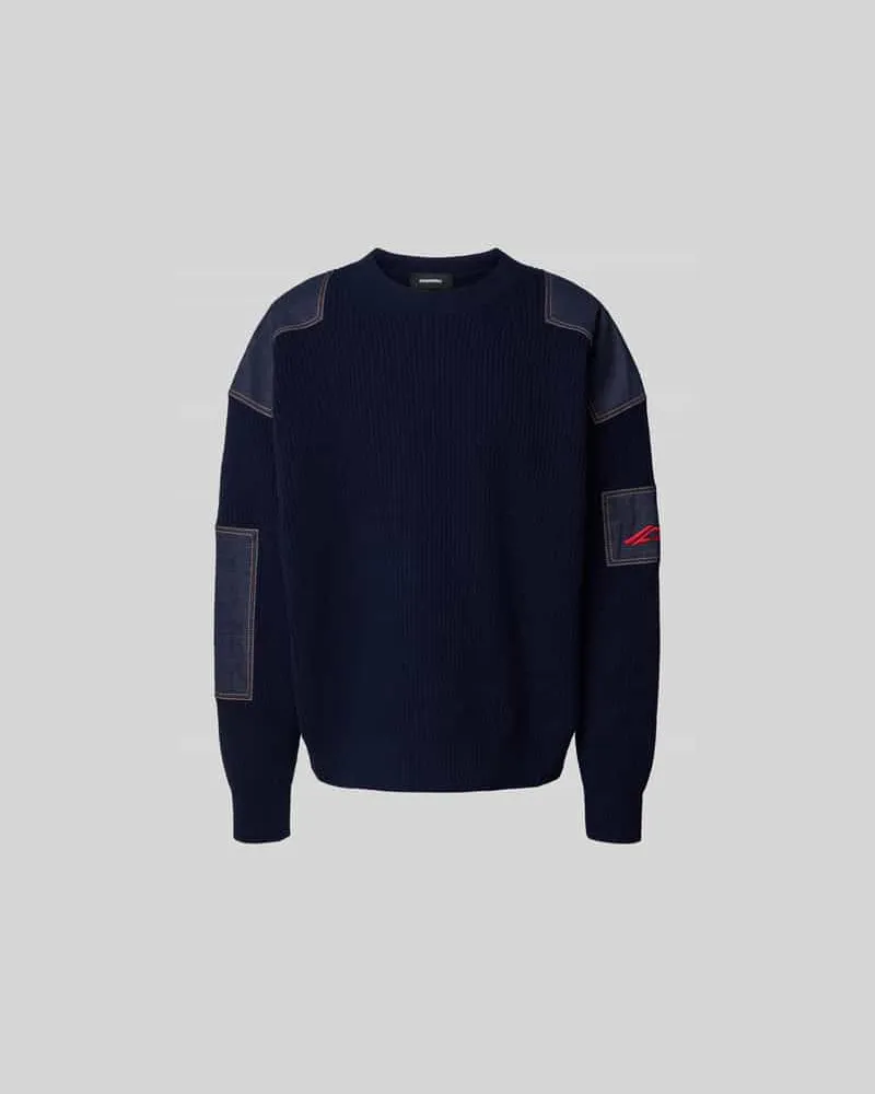 Dsquared2 Sweatshirt mit gerippten Abschlüssen Dunkelblau