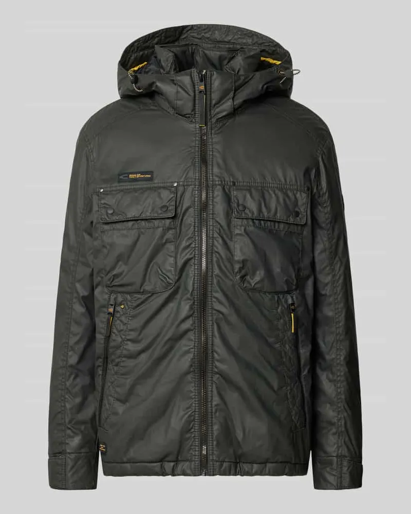Camel Active Regular Fit Funktionsjacke aus Baumwoll-Mix Modell 'Between Hood Co Oliv