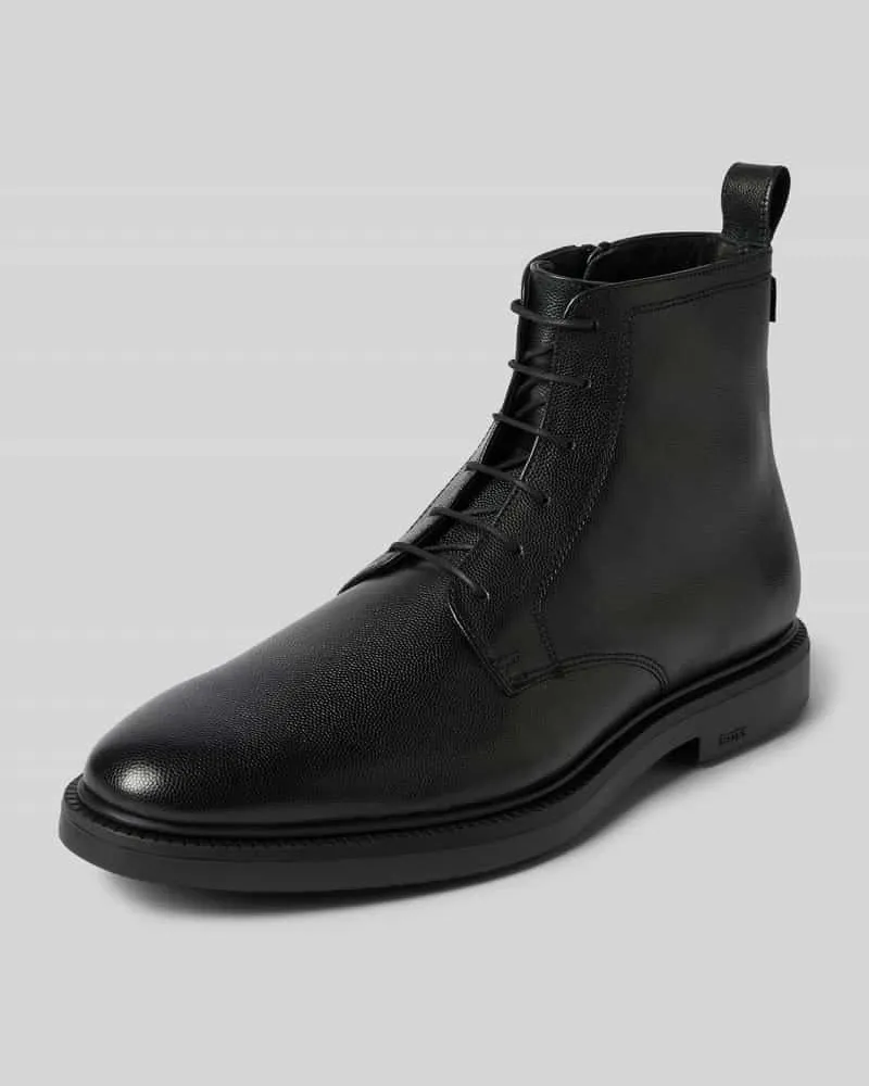 HUGO BOSS Schnürboots aus echtem Leder Modell 'Larry Black