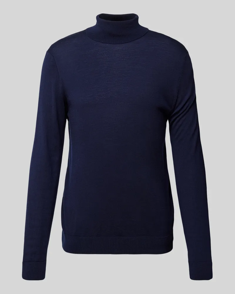 Selected Homme Strickpullover aus Lanawolle Modell 'TRAY Dunkelblau