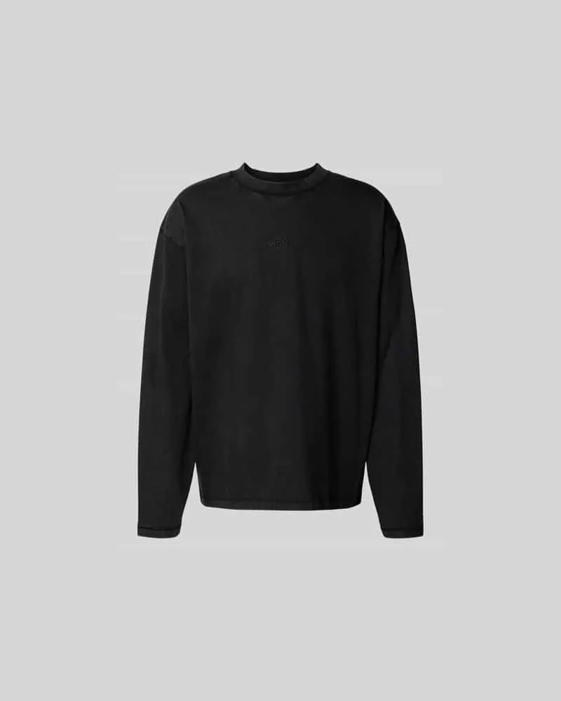 Won Hundred Longsleeve mit Label-Stitching Anthrazit