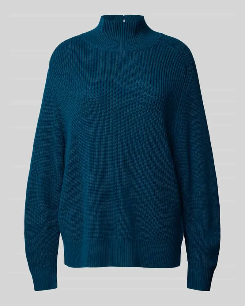 windsor. Strickpullover aus Schurwolle mit Stehkragen Petrol