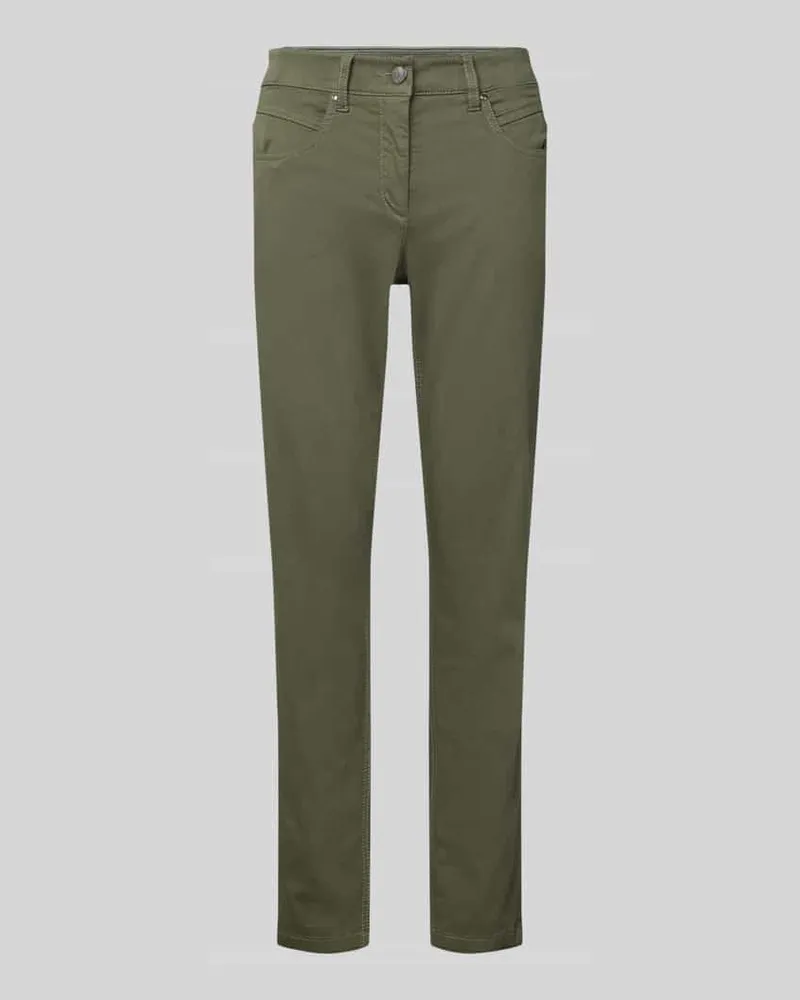 Luisa Cerano Hose mit Eingrifftaschen und elastischem Bund Khaki