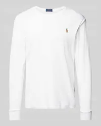 Ralph Lauren Custom Slim Fit Longsleeve mit Rundhalsausschnitt Weiss