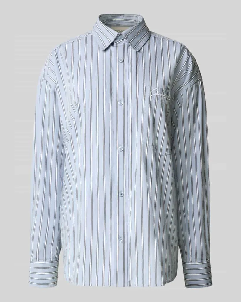 Carhartt WIP Relaxed Fit Bluse mit Brusttasche Modell 'Grimsby Hellblau