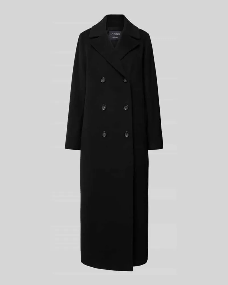 Cinzia Rocca Regular Fit Mantel mit Kaschmir-Anteil Black