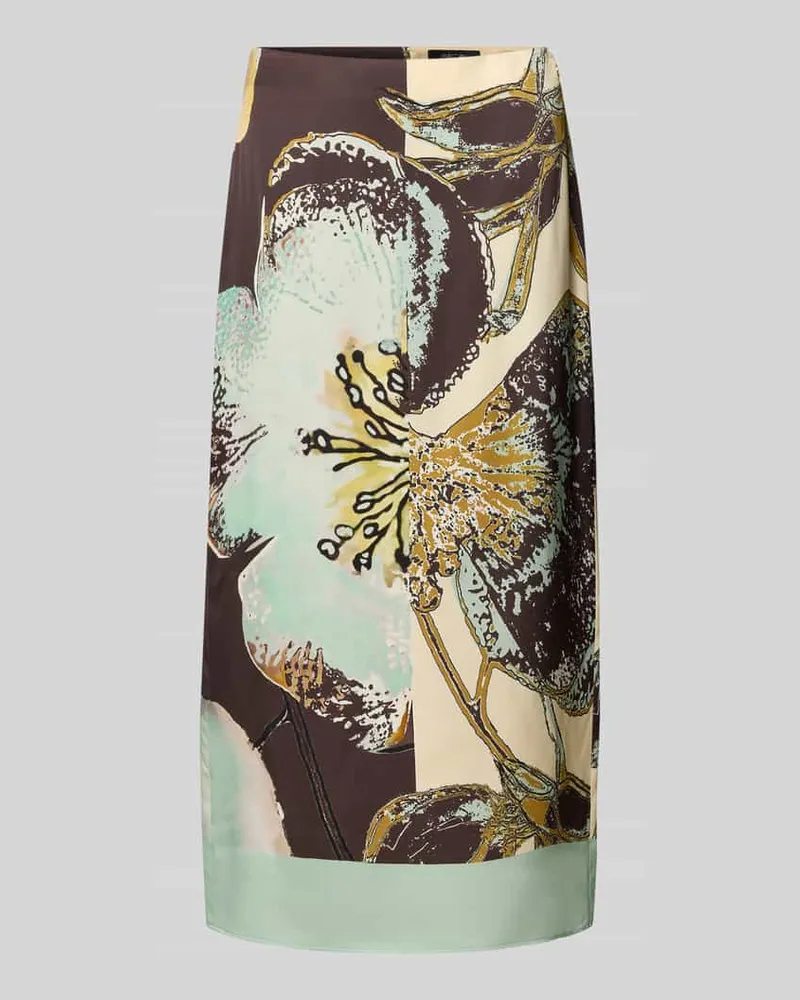 Marc Cain Midirock aus Viskose im Allover-Look Mint