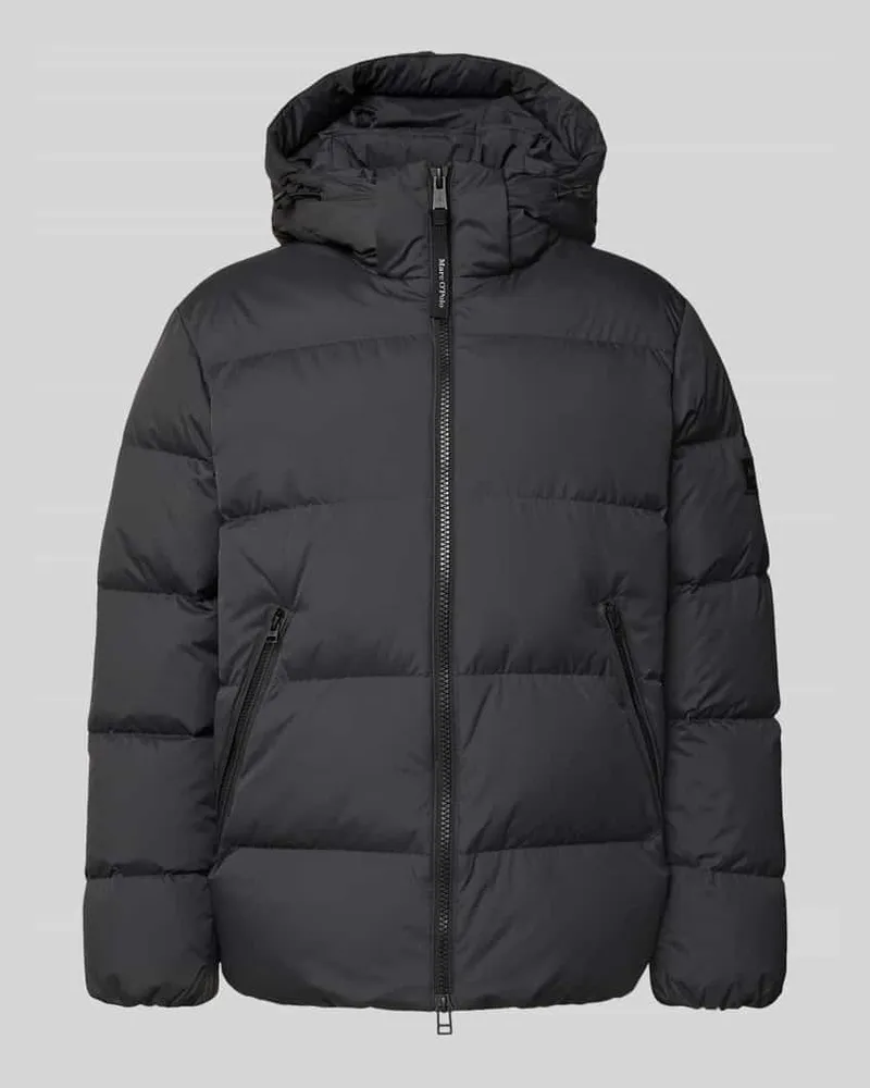 Marc O'Polo Regular Fit Daunenjacke mit abnehmbarer Kapuze Anthrazit