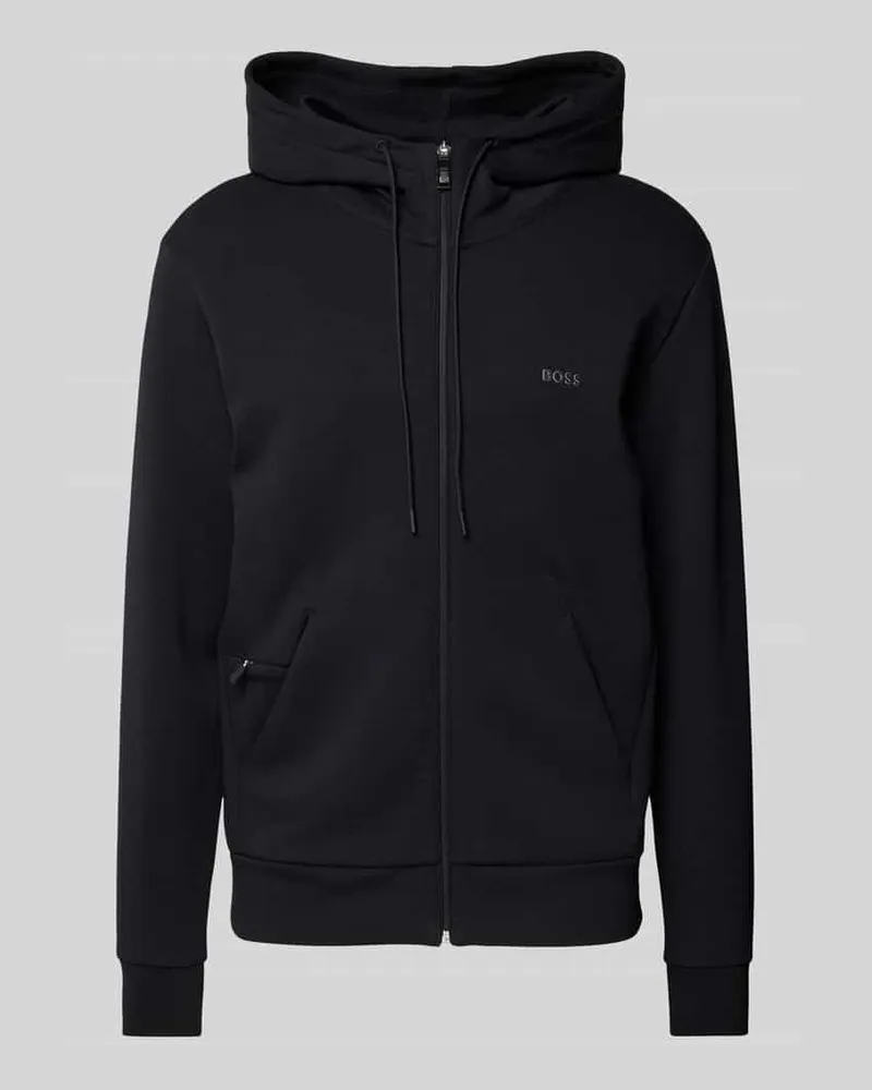 HUGO BOSS Sweatjacke mit Label-Detail Modell 'Saggy Black