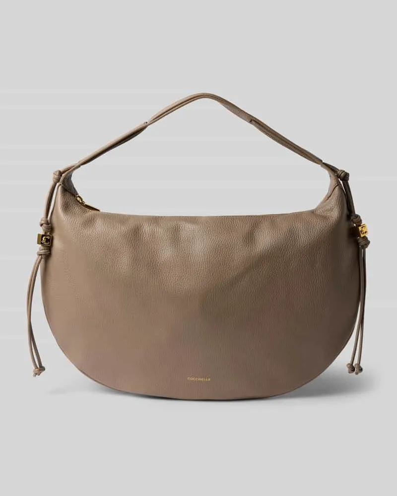 Coccinelle Shoulder Bag mit Logo-Print Modell 'Thess Taupe