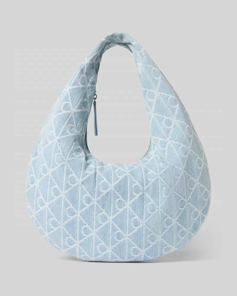 Calvin Klein Handtasche aus Baumwolle mit Logo-Muster Hellblau