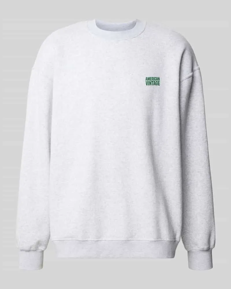 American Vintage Relaxed Fit Sweatshirt mit Baumwoll-Anteil Modell 'BAPTOWN Hellgrau