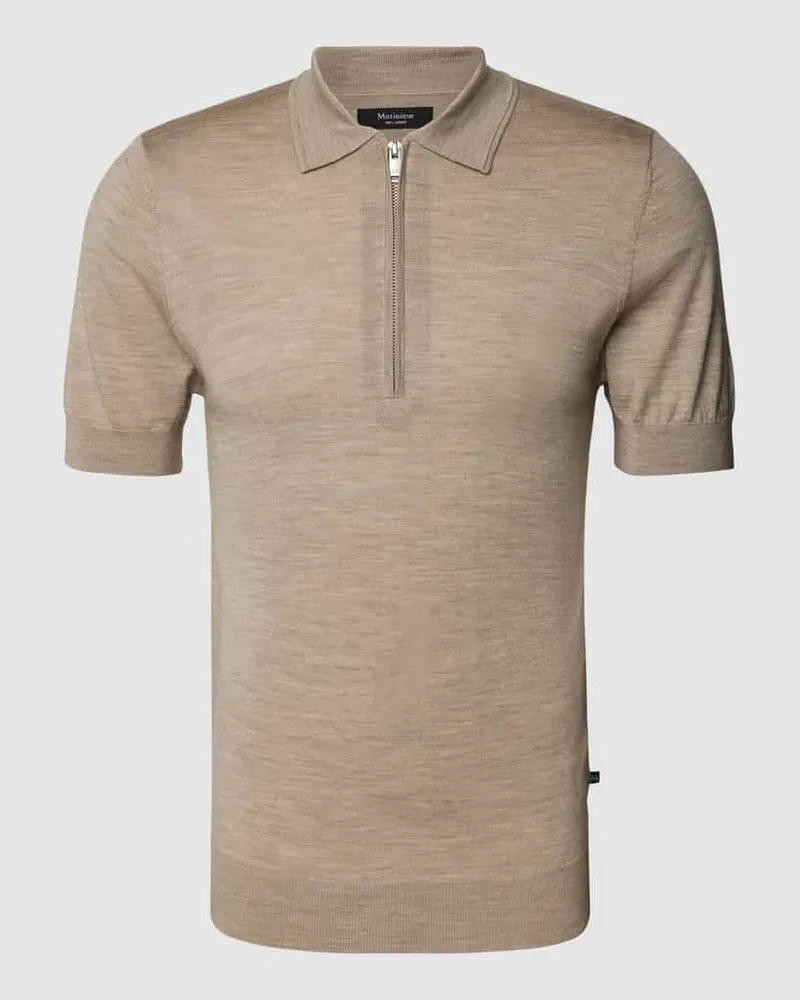 Matinique Poloshirt in melierter Optik Offwhite