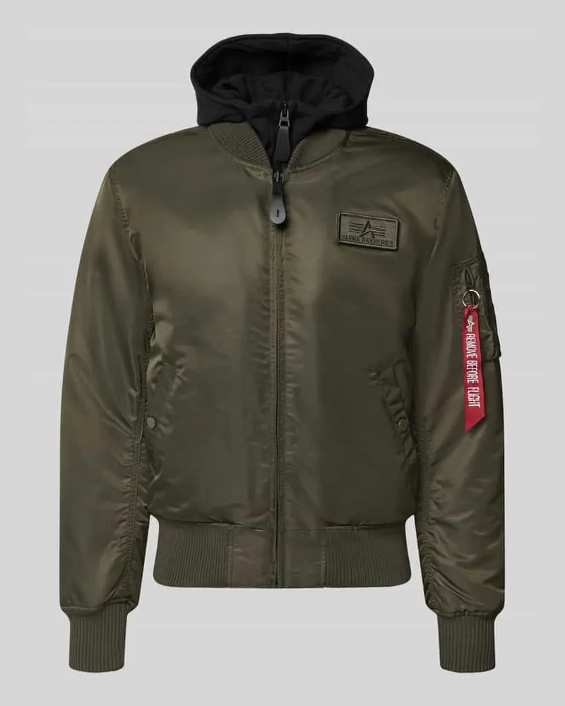 Alpha Industries Bomberjacke mit Reißverschlusstasche am Ärmel Dunkelgruen
