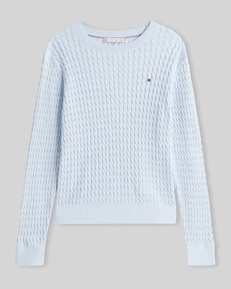 Tommy Hilfiger Regular Fit Pullover aus reiner Baumwolle Hellblau