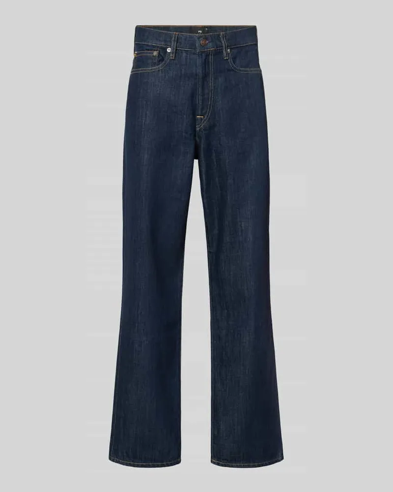 Paul Smith Wide Fit Jeans aus reiner Baumwolle Dunkelblau