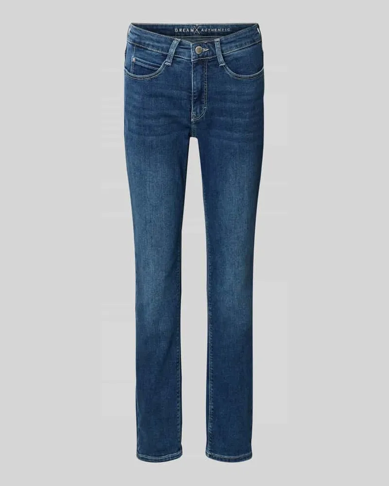 MAC Jeans Cropped Jeans mit Eingrifftaschen Blau
