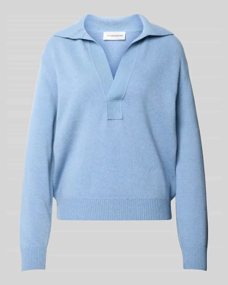 Victoria Beckham Relaxed Fit Pullover aus Woll-Mix Hellblau