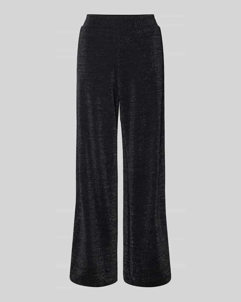 Milano Italy Stoffhose mit elastischem Bund Black