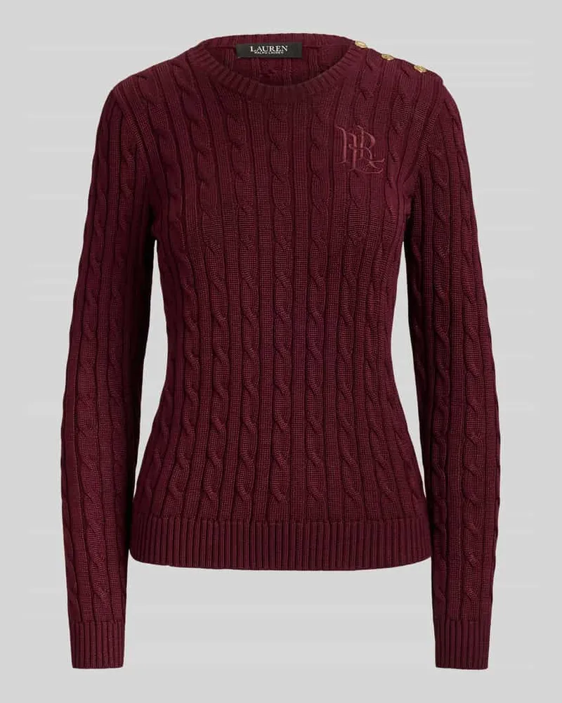 Ralph Lauren Slim Fit Pullover aus Baumwoll-Viskose-Mix Bordeaux