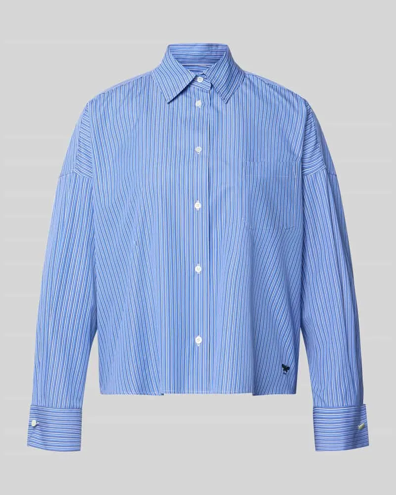 Max Mara Loose Fit Langarmbluse aus reiner Baumwolle Modell 'OVATTA Blau